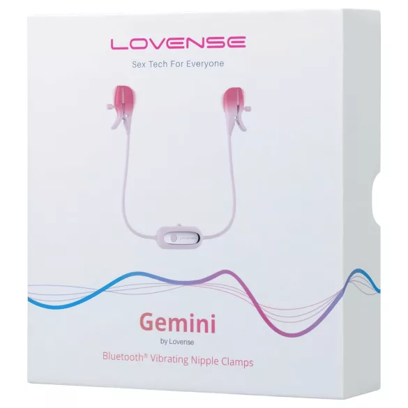 Lovense Gemini - вибриращи щипки за зърна с управление чрез приложение (розови)