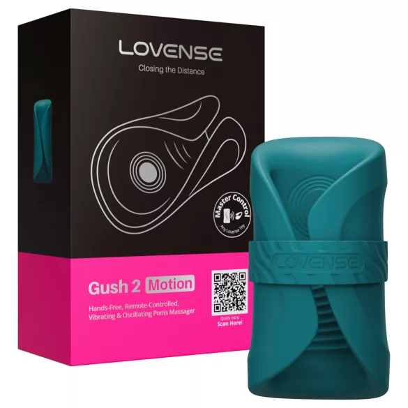 Lovense Gush 2 - вибратор за глава на пениса с управление чрез приложение (тюркоаз)