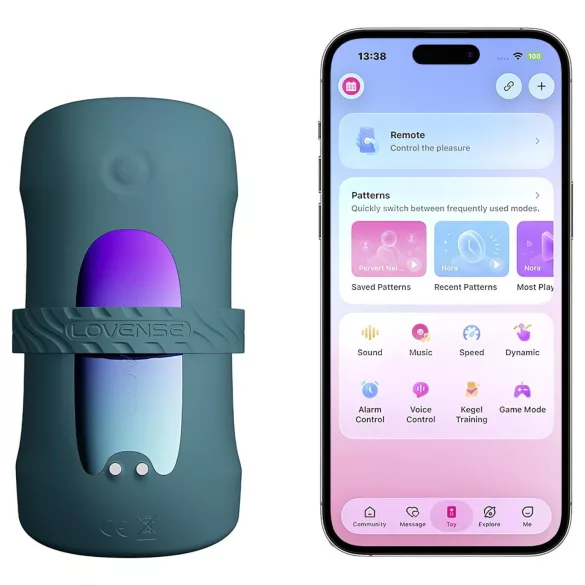 Lovense Gush 2 - вибратор за глава на пениса с управление чрез приложение (тюркоаз)