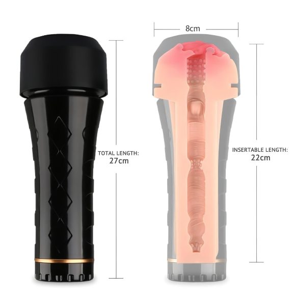 Tracy's Dog - мъжки мастурбатор с реалистична вагина - черен/телесен цвят