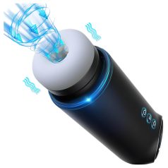   Leopard - автоматичен мастурбатор с всмукване и вибрация - черен