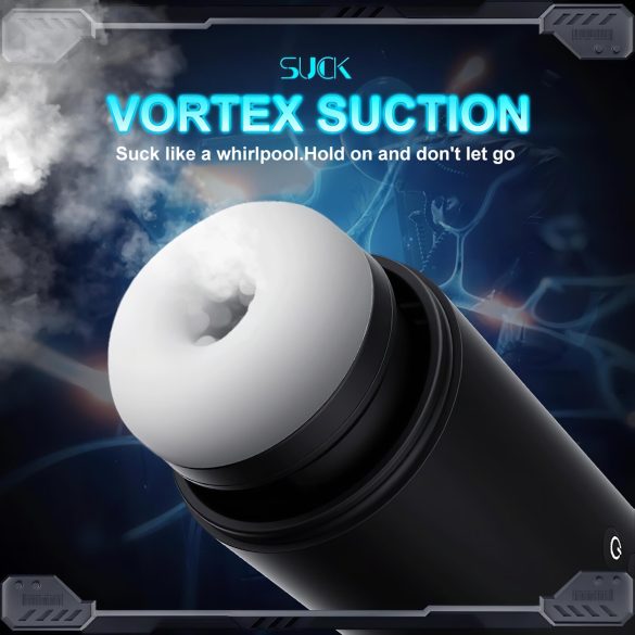 Leopard - вибриращ и всмукващ мастурбатор с подвижна глава (черен)