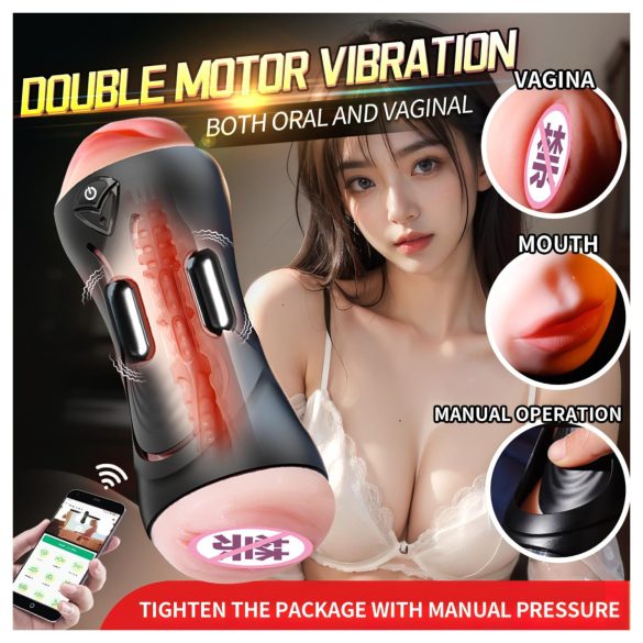 Leopard - орален и вагинален пенис вибратор (естествен)