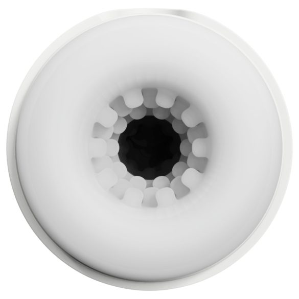 Leopard - вибриращ мастурбатор с вакуум - бял