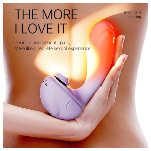 Leopard - вибратор с вакуум и вибрация - лилав