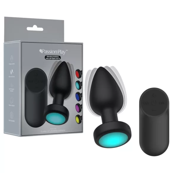 Passion Play - анален вибраторен плъг с LED светлина - размер M