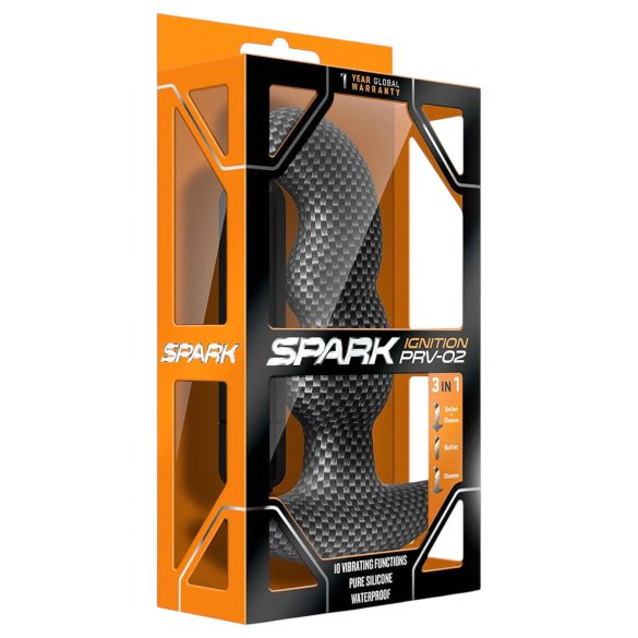 Blush Spark - вибриращ анален плъг - водоустойчив - черен