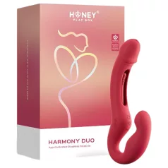   Honey Play Box Harmony Duo - управлявано с приложение страп-он вибратор с езиче (червен)