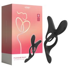   Honey Play Box Pleasure Pivot - вибриращ пенис и тестис пръстен - черен