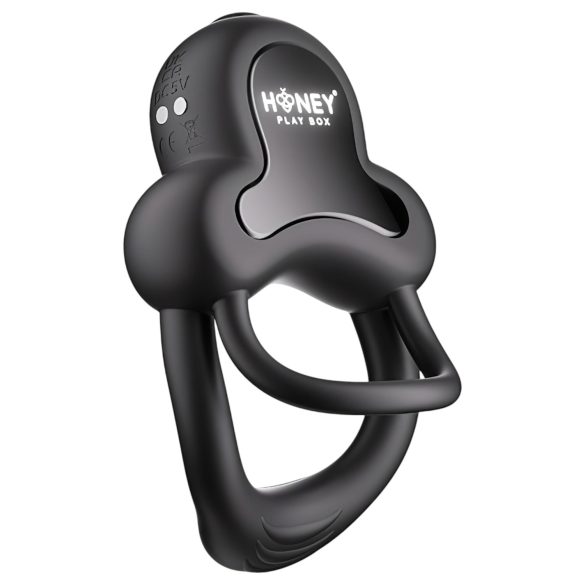 Honey Play Box Anello - вибриращ пенис и тестис ринг - интелигентен - черен
