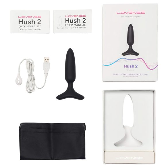 LOVENSE Hush 2 XS - анален вибратор с презареждаща батерия - 25мм - черен