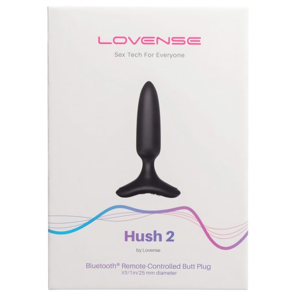 LOVENSE Hush 2 XS - анален вибратор с презареждаща батерия - 25мм - черен