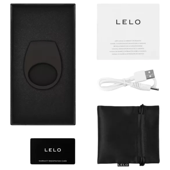 LELO Tor 3 - вибриращ пръстен за пенис с управление чрез приложение, за мъже (черен)