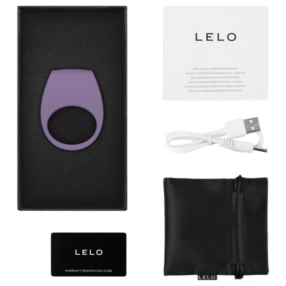LELO Tor 3 - Вибриращ пръстен за пенис с управление чрез приложение, за мъже (лилав)