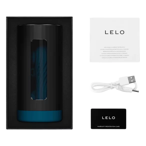 LELO F1s V3 XL - мъжки мастурбатор - интерактивен - черно/син
