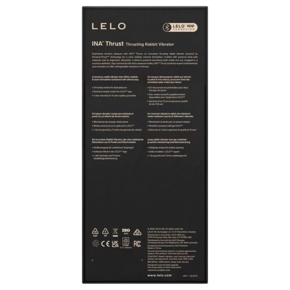 LELO - INA Thrust тласкащ вибратор тип заек (черен)