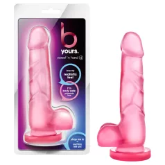   B Yours Sweet N Hard 4 - дилдо с тестиси - 18 см - розов