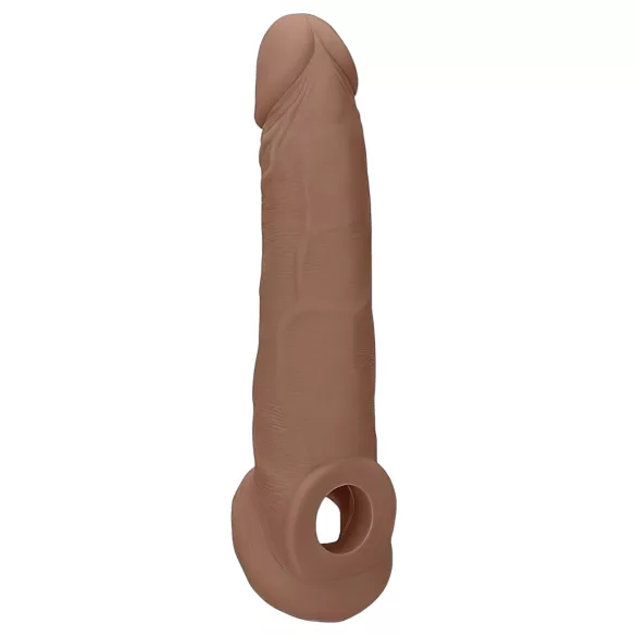 RealRock - пенис ръкав - 21,5см - тъмен натурален