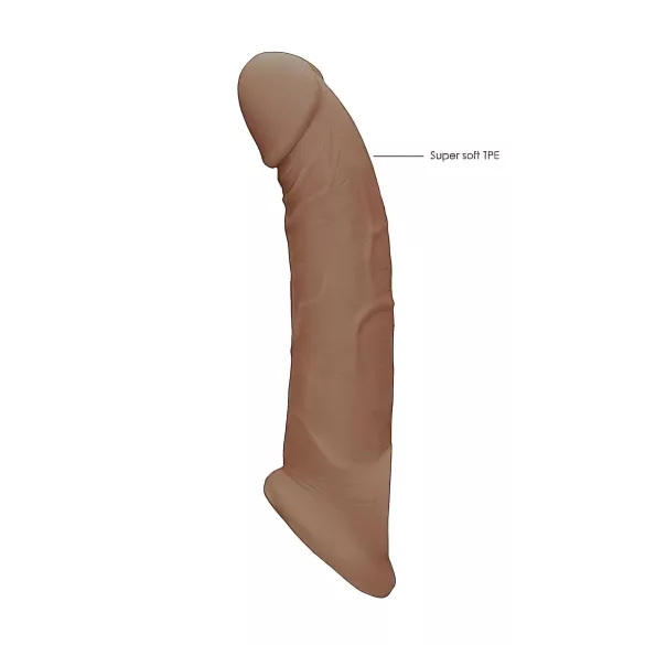 RealRock - пенис ръкав - 21,5см - тъмен натурален