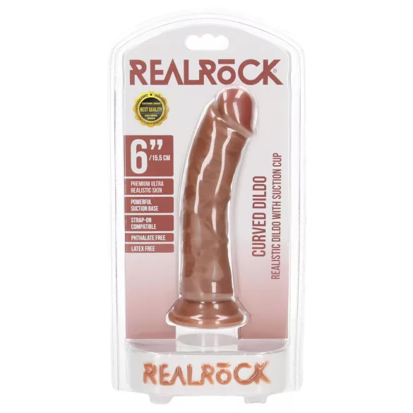 RealRock - реалистично дилдо - 15,5 см - тъмен натурален цвят
