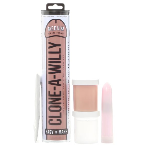 Clone-a-Willy - комплект за отливка на пенис с вибратор - тъмно телесен