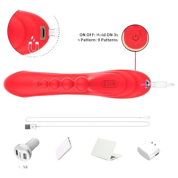 Bestoy - 3 в 1 вибратор с езици (червен)