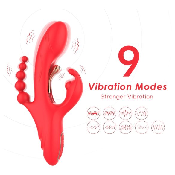 Bestoy - 3 в 1 вибратор с езици (червен)