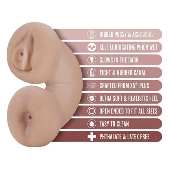 Enlust Tasha - вибратор вагина и дупе с AI изображения - телесен цвят