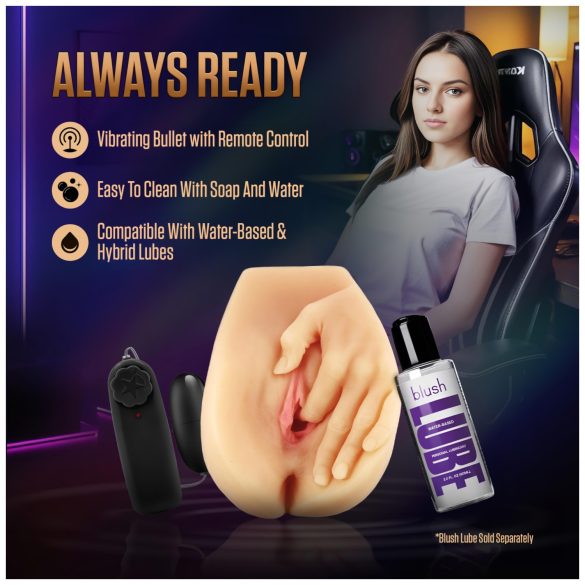 Enlust Selena - вибрираща изкуствена вагина с AI изображения (естествен цвят)