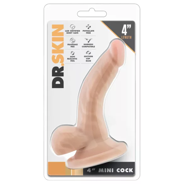 Dr. Skin - реалистично дилдо с вендуза и тестиси - телесен - 12 см
