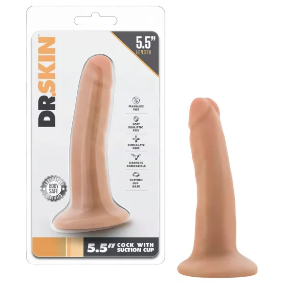 Dr. Skin - реалистично дилдо с вакуумна основа - телесен - 14 см