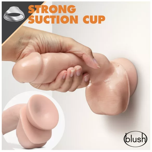 blush Dr. Skin Glide реалистично дилдо - 21,5 см, с тестиси