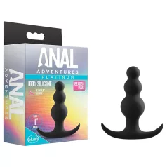   Anal Adventures Platinum - анален плъг с перли - черен