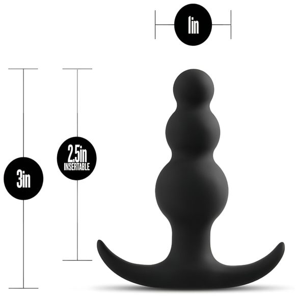 Anal Adventures Platinum - анален плъг с перли - черен