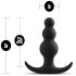 Anal Adventures Platinum - анален плъг с перли - черен