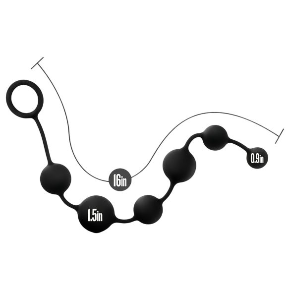 Anal Adventures - анален дилдо с перли - черен