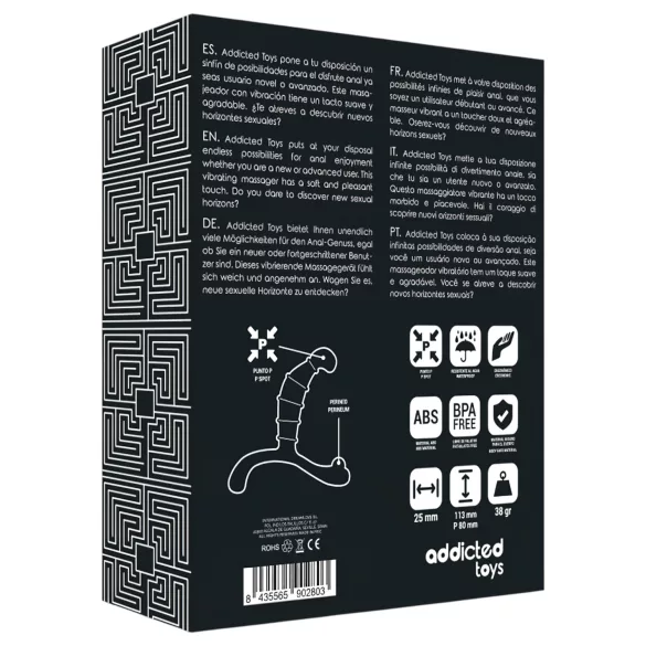 Addicted Toys - масажор за простата и перинеума (черен) - 11,3 cm