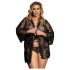 Subblime Queen Plus - комплект дантелен халат - черен (XL-2XL)