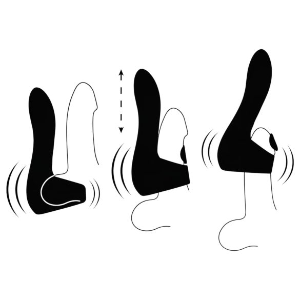 JamyJob - вибратор за глава на пенис с пулсация - черен