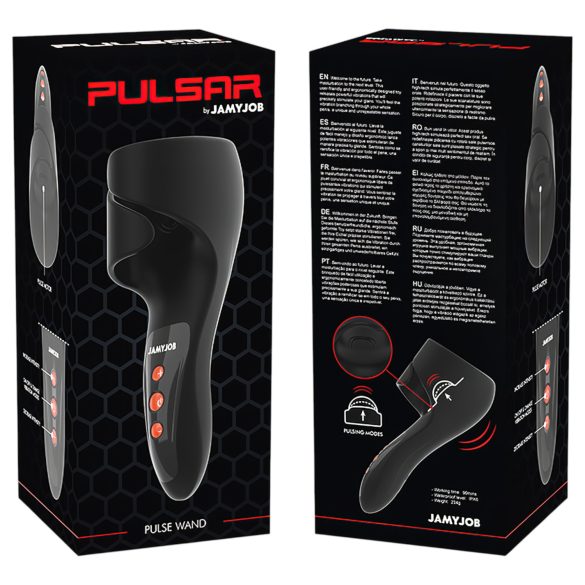 JamyJob - вибратор за глава на пенис с пулсация - черен