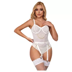   Subblime 954291 - боди с верижки - прозрачна бяла - L-XL