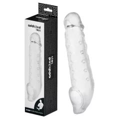   Addicted Toys - пенис удължител с пръстен за тестиси - 23см прозрачен