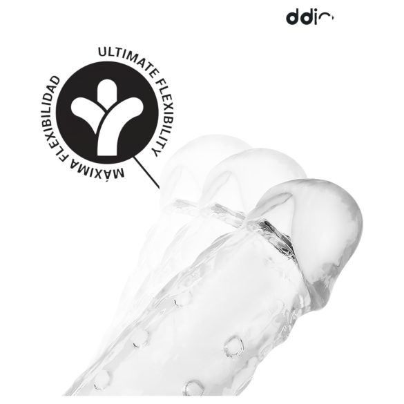 Addicted Toys - пенис удължител с пръстен за тестиси - 23см прозрачен