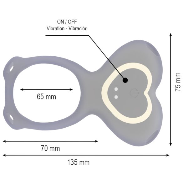 IBIZA - пенис колан с вибратор за клитор - черен