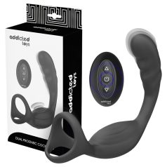  Addicted Toys - анален вибратор с пенис и тестикуларен пръстен - черен