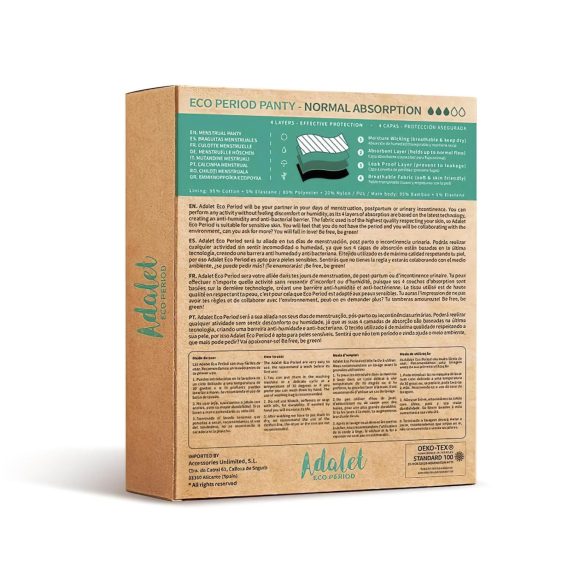 Adalet Flora Normal - черни менструални гащи - L