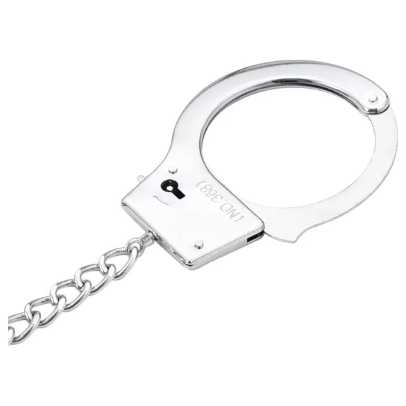 LateToBed - BDSM белезници с анален плъг - сребрист