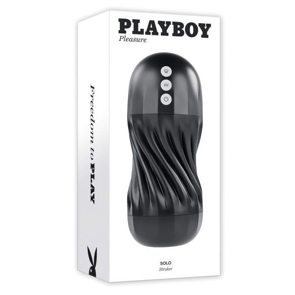 Playboy Solo Stroker - акумулаторен смукателен мастурбатор (черен)