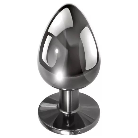 Evolved Black Gem - метален анален плъг сет - черен камък - сребрист