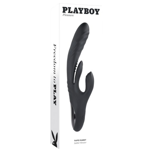 Playboy Rapid Rabbit - вибратор за клитор и G-точка - акумулаторен - черен